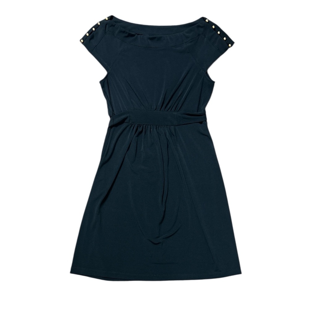 Black dress with metallic shoulder detail
